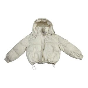 SHEIN Cream Bomber Jacket with Quilted Design